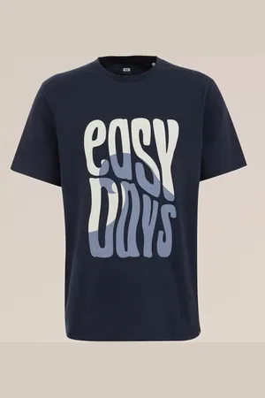 WE Fashion Heren T-shirt met opdruk - Regular fit - - Katoen