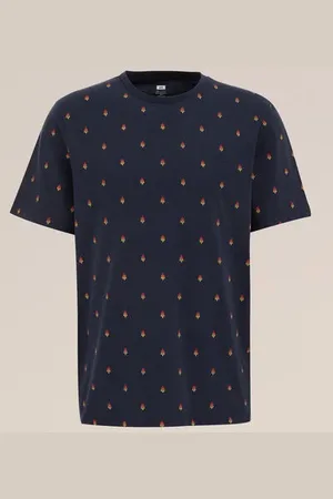 WE Fashion Heren T-shirt met dessin - Regular fit - - Katoen