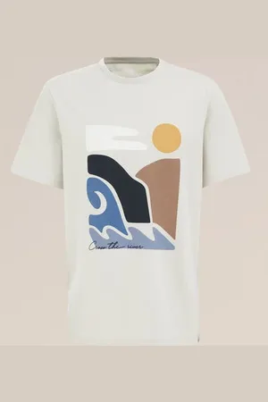 WE Fashion Heren T-shirt met opdruk - Regular fit - - Katoen