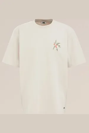 WE Fashion Heren Heavyweight relaxed fit T-shirt - Loose fit - - Katoen