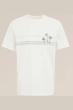 WE Fashion Heren T-shirt met opdruk - Regular fit - - Katoen