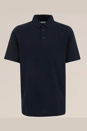 WE Fashion Heren Seersucker polo - Regular fit - - Katoen