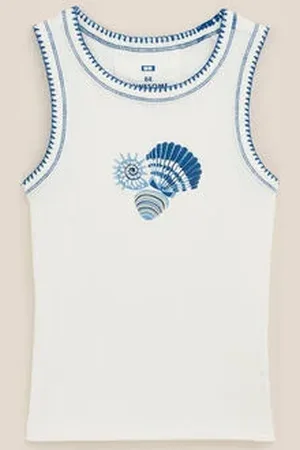 WE Fashion Meisjes singlet met opdruk - Slim Fit - - Katoen