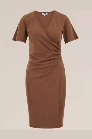WE Fashion Dames jurk met plooidetail - - Katoen
