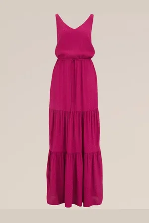 WE Fashion Dames jurk met structuur - Regular fit - - Viscose