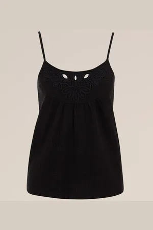 WE Fashion Dames singlet met structuur - Regular fit - - Katoen