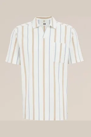 WE Fashion Heren polo met structuur - Regular fit - - Katoen