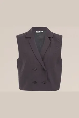 WE Fashion Dames Double-breasted gilet - Regular fit - - Viscose