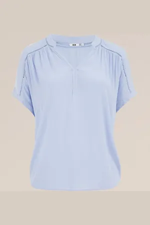 WE Fashion Dames blouse met structuur - curve - Regular fit - - Viscose - Plus Size