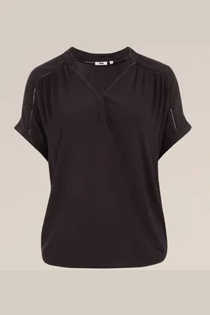 WE Fashion Dames blouse met structuur - curve - Regular fit - - Viscose - Plus Size