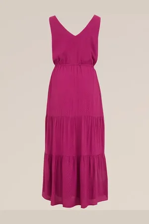 WE Fashion Dames jurk met structuur - Curve - Regular fit - - Viscose - Plus Size