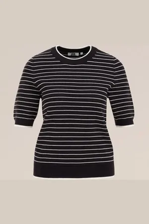 WE Fashion Dames gebreide top met structuur - Regular fit - - Katoen