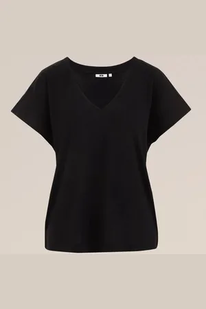 WE Fashion T-shirt met V-hals - Regular fit - - Viscose