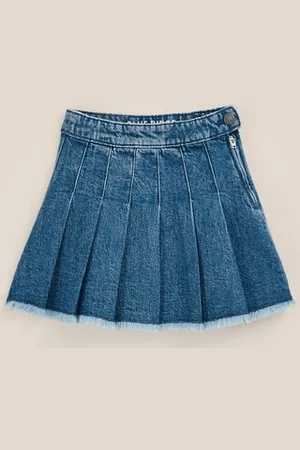 WE Fashion Blue Ridge - Meisjes denim rok met plooien - Regular fit - - Katoen