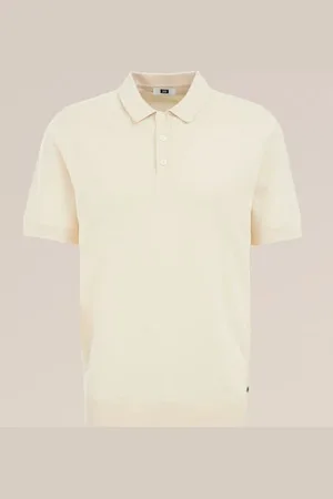 WE Fashion Heren polo fijngebreid - Regular fit - - Katoen