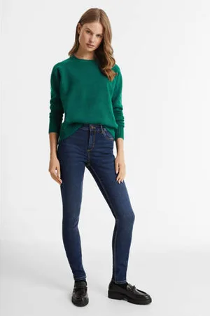Anytime Mid rise skinny jeans donkerblauw