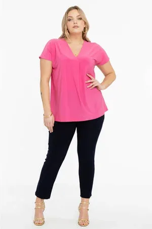 Yoek Cropped slim fit tregging DOLCE van travelstof