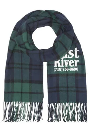JACK & JONES Geruite sjaal JACWOODSIDE petrol