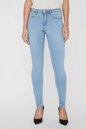 VERO MODA Mid waist skinny jeans VMTANYA light denim