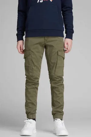 JACK & JONES JUNIOR cargobroek JJIPAUL olijfgroen