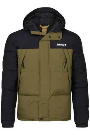 Timberland Gewatteerde jas met logo en patches geel multi
