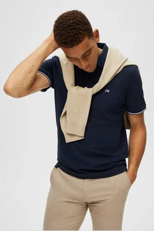 SELECTED Slim fit polo SLHDANTE met logo