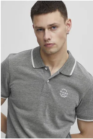 Blend Slim fit polo BHNATE met contrastbies