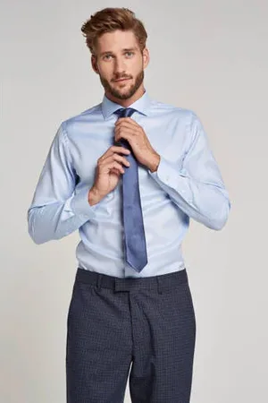 Profuomo Slim fit strijkvrij overhemd twill two