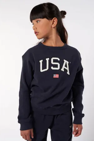 America today Sweater Soel Jr met logo donkerblauw
