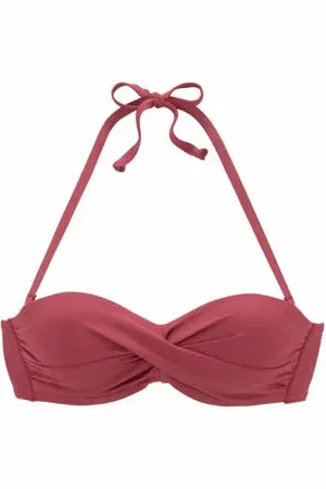 QS by s.Oliver Voorgevormde strapless bandeau bikinitop brique