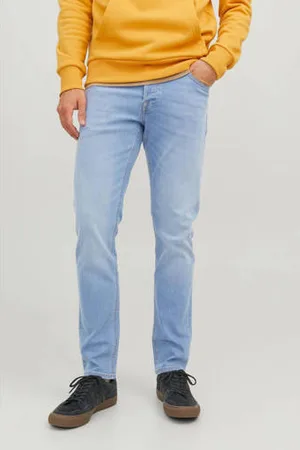 JACK & JONES JEANS INTELLIGENCE slim fit jeans JJIGLENN JJORIGINAL blue denim