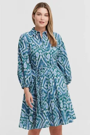 Miljuschka by Wehkamp Blousejurk geometrische print met riem