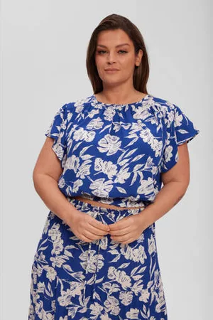 Miljuschka by Wehkamp Top met striksluiting blauw/wit