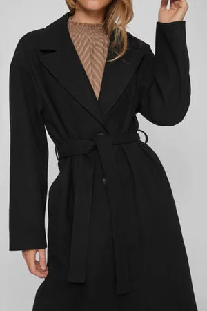 VILA Coat VIPOKO met ceintuur
