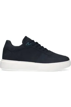 Manfield Nubuck sneakers donkerblauw