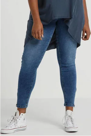 Zizzi High waist cropped super slim fit jeans AMY dark denim