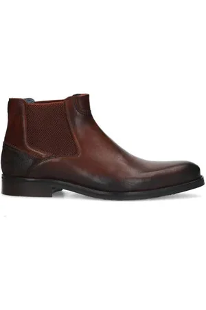 Manfield Leren chelsea boots