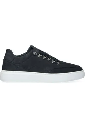 Manfield Nubuck sneakers donkerblauw