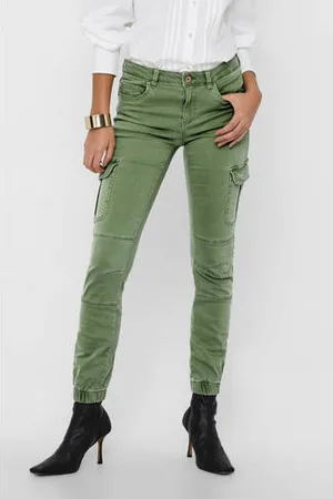 ONLY Skinny cargobroek ONLMISSOURI groen