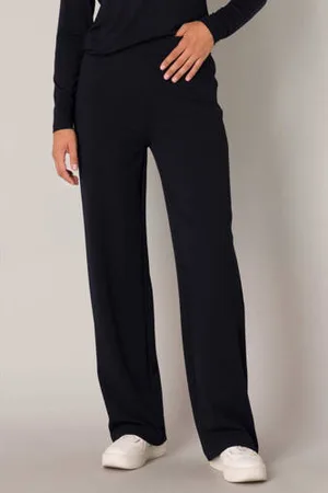 Base Level Wide leg broek Yarah donkerblauw