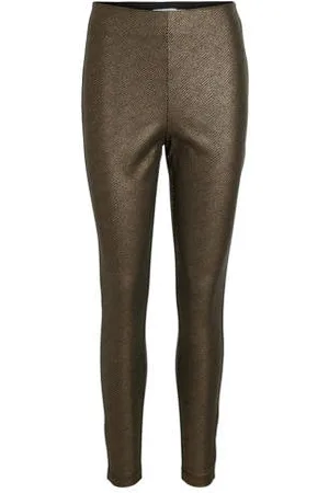 VILA Coated cropped high waist skinny legging VIGOLDEN