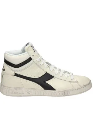Diadora Hoge leren sneakers off white/zwart
