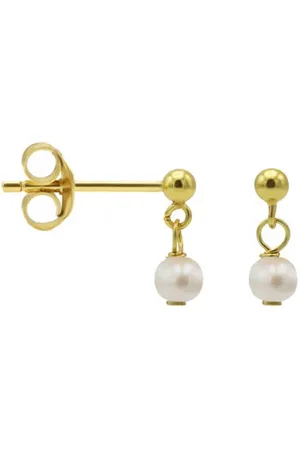 KARMA Jewelry Gold plated oorbellen Dangling Pearl
