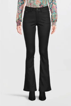 Il Dolce Coated high waist flared jeans