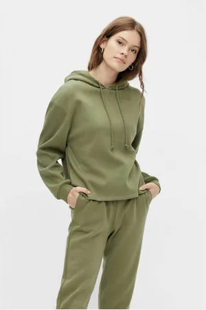 Pieces® Hoodie PCCHILLI olijfgroen