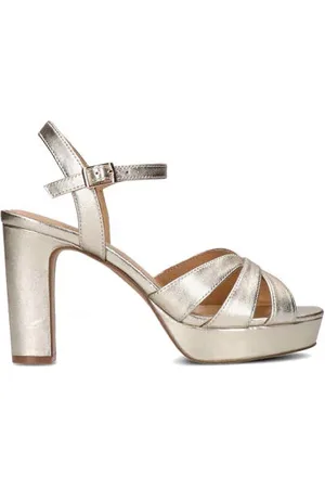 Manfield Leren sandalettes