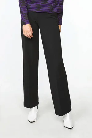 WE Fashion High waist straight fit pantalon zwart