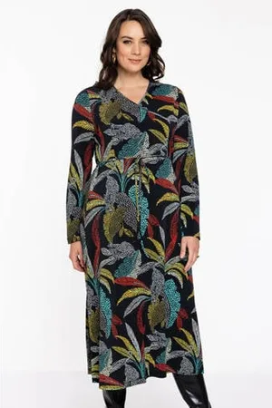 Yoek Jurk DOLCE van travelstof met all over print