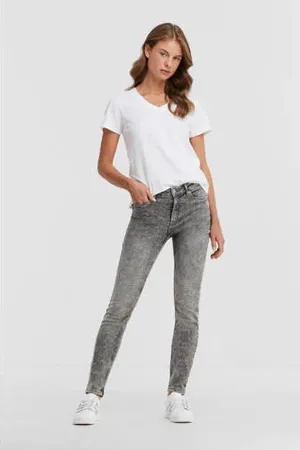 Anytime Mid rise skinny jeans grijs
