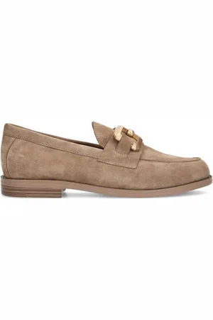 Manfield Suède loafers met gesp